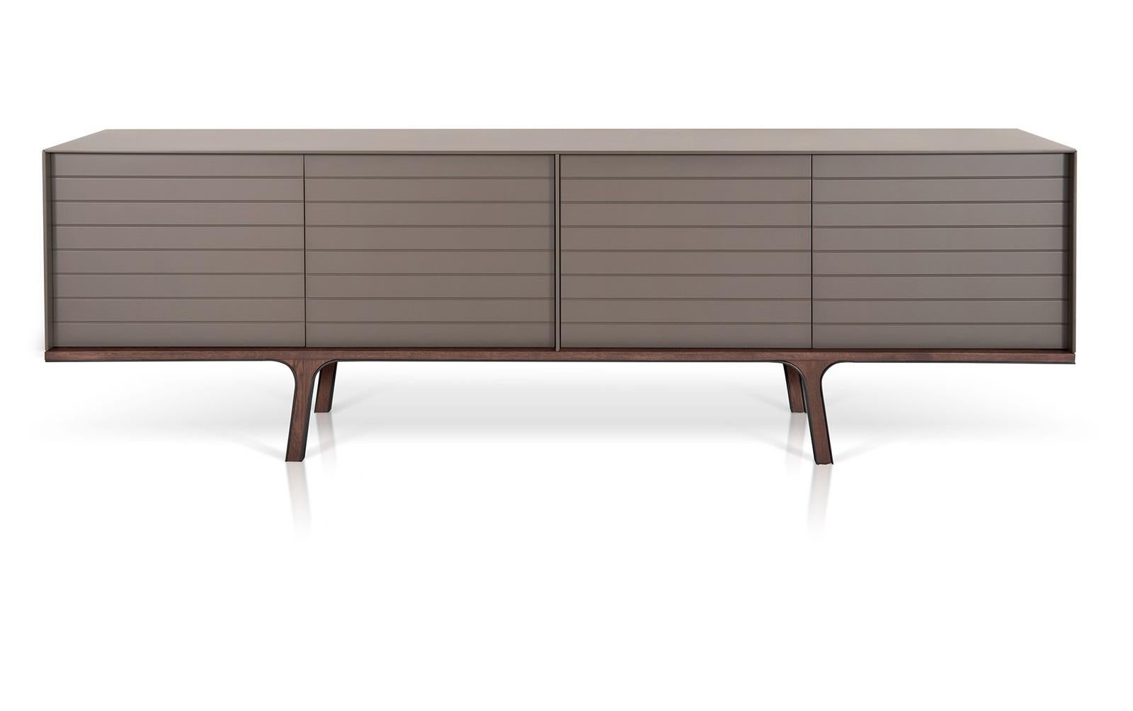 Moderne Buffet personnalisable en bois de rose et laque rouge cerise en vente