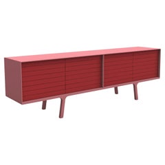 Customizable Designer Sideboard in Rosewood & Cherry Red Lacquer