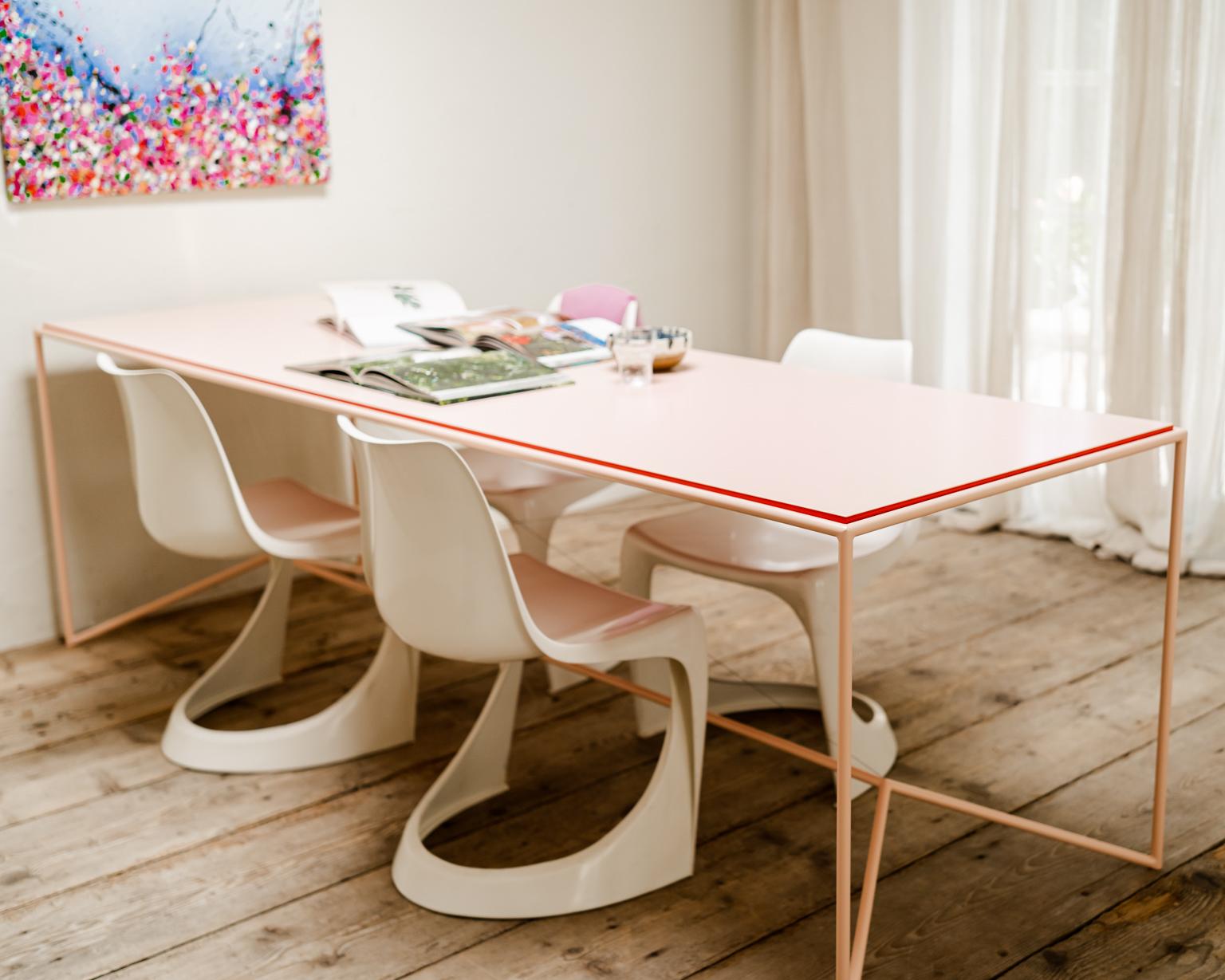 Contemporary Lacquered Steel Table with Reversible Lacquered Mdf Top For Sale 14
