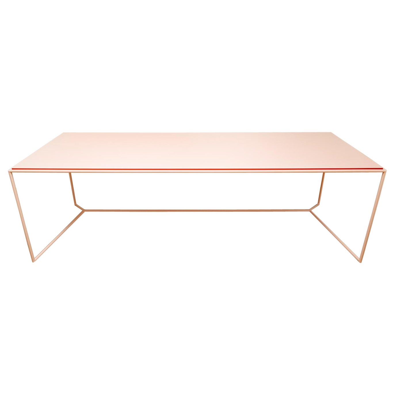 Mesa Contemporánea de Acero Lacado con Tablero de Mdf Lacado Reversible