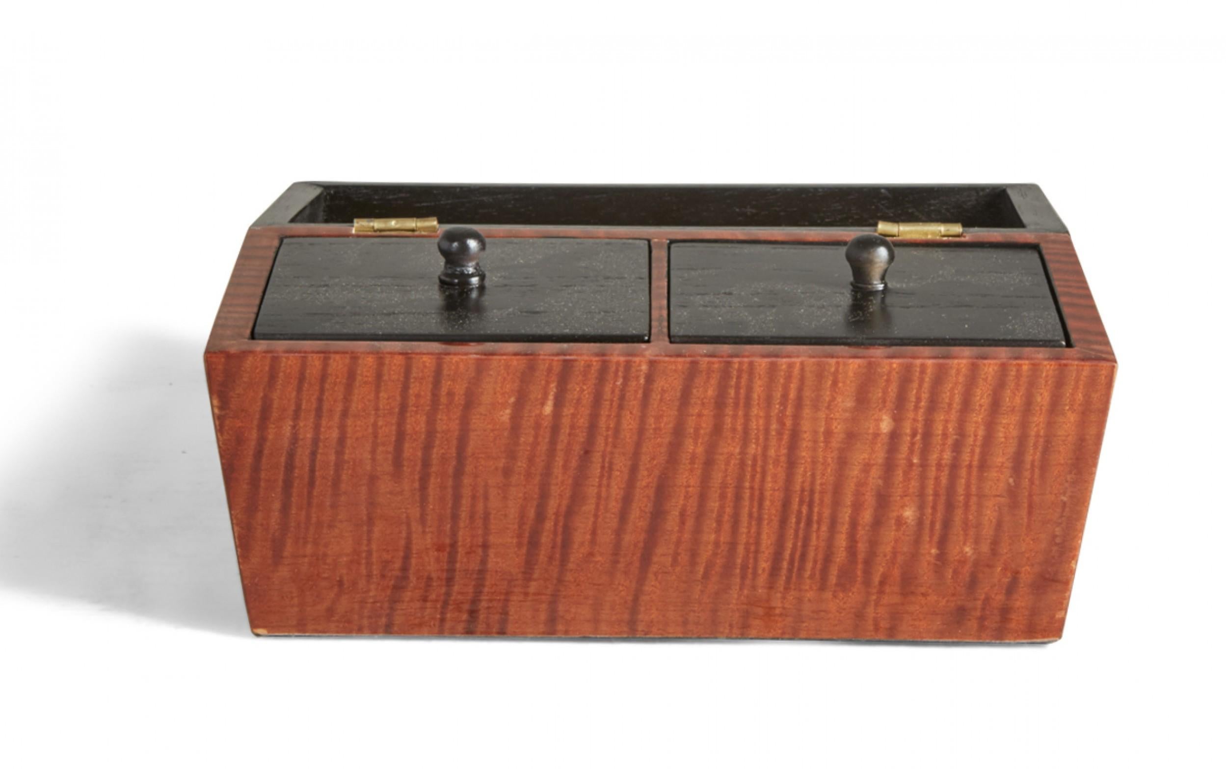 Contemporary Lacquered Tiger Maple Rectangular Decorative Box For Sale 5