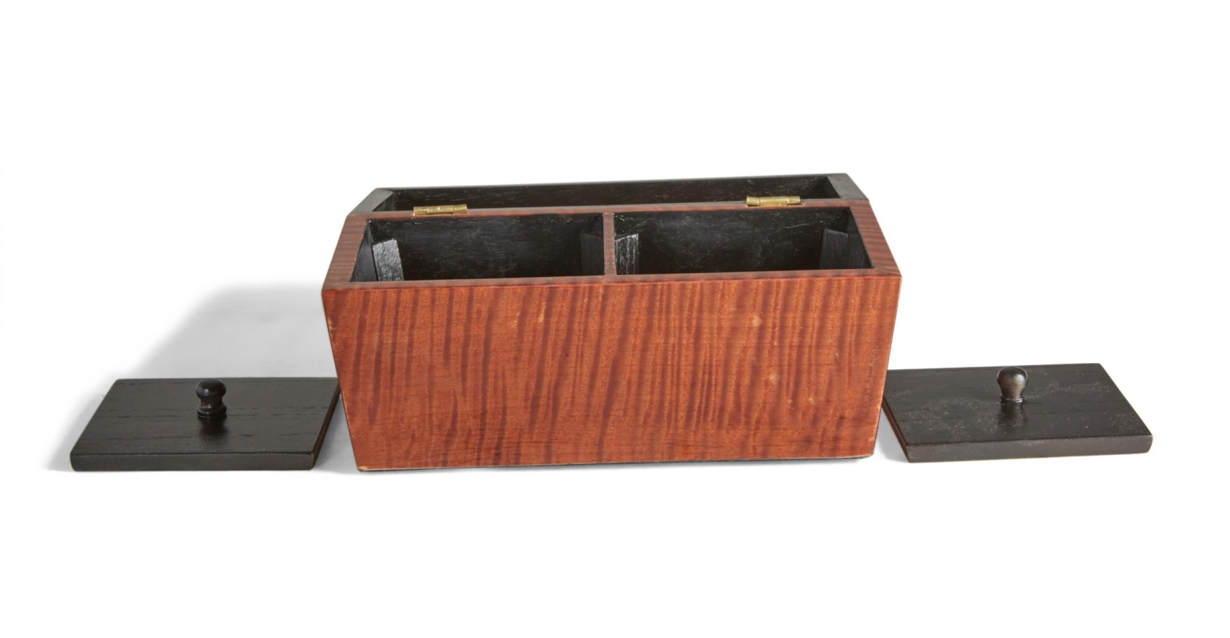 Contemporary Lacquered Tiger Maple Rectangular Decorative Box For Sale 6