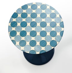 Contemporary Lacquered with Marquetry Top Side Table "Dots" by Studio Catoir