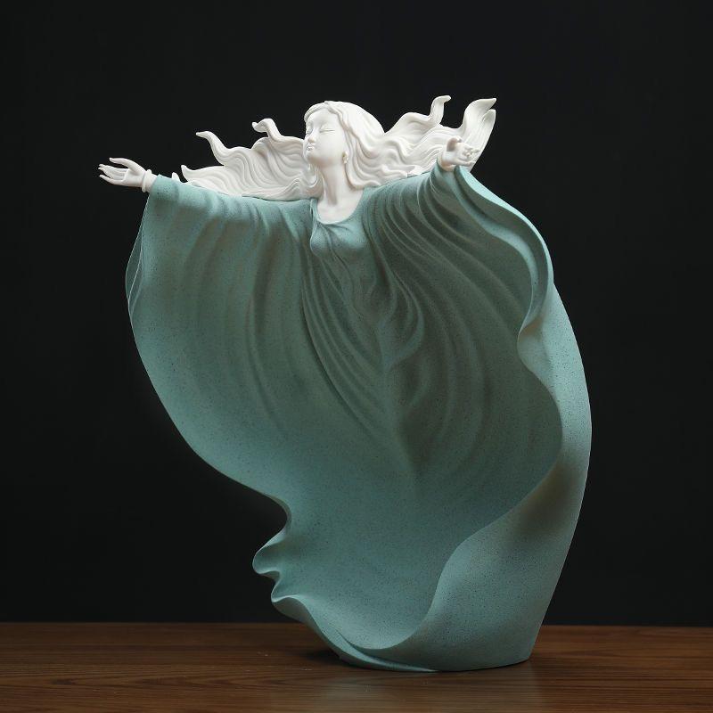 Vintage Chinese Porcelain Hugging Lady Figurine Sculpture For Sale 1