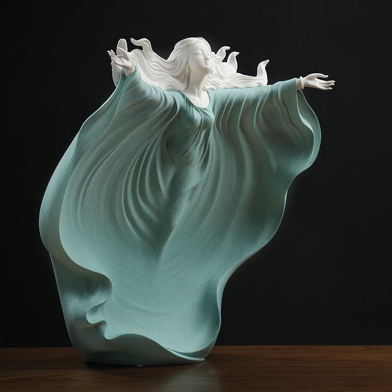 Vintage Chinese Porcelain Hugging Lady Figurine Sculpture For Sale 4