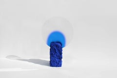Contemporary Lagoon Vase in Volcanic Rock and Glass