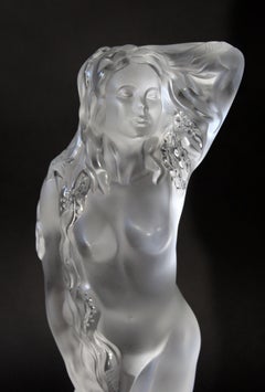 Contemporary Lalique Ocean Ide Signed Numbered Nude Sculpture 32/999