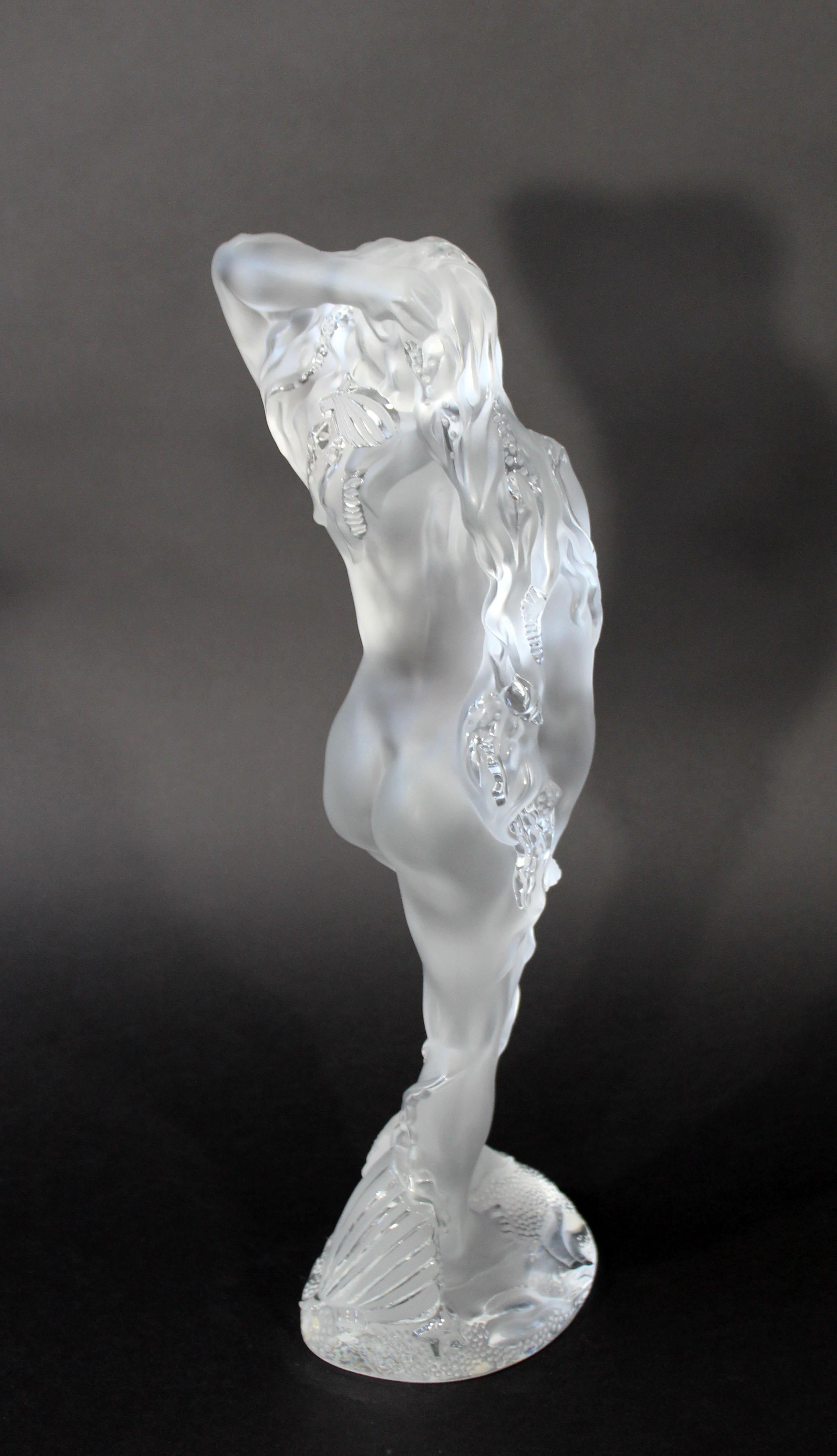Contemporary Lalique Ocean Ide Signed Numbered Nude Sculpture 32/999 In Good Condition In Keego Harbor, MI