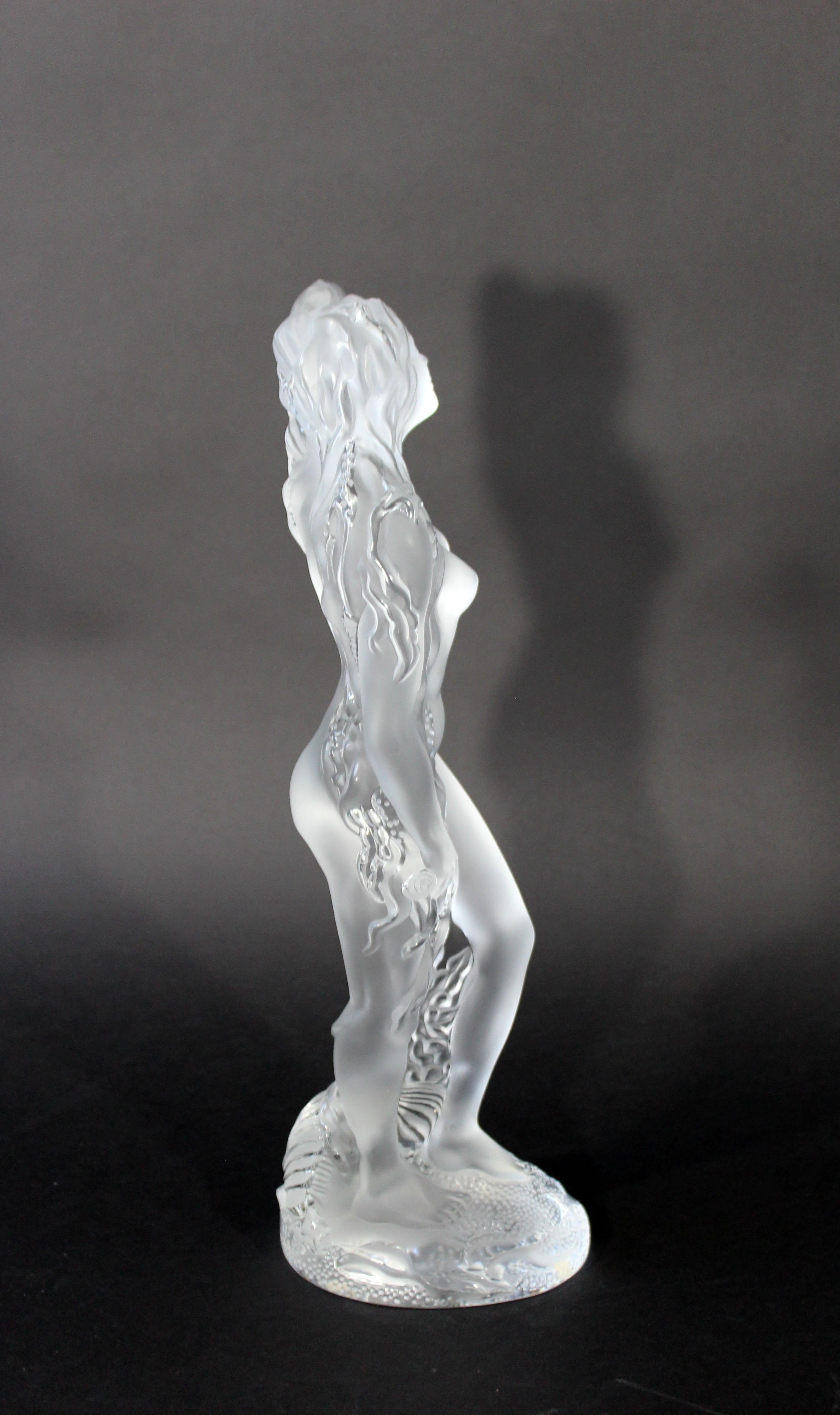 Late 20th Century Contemporary Lalique Ocean Ide Signed Numbered Nude Sculpture 32/999