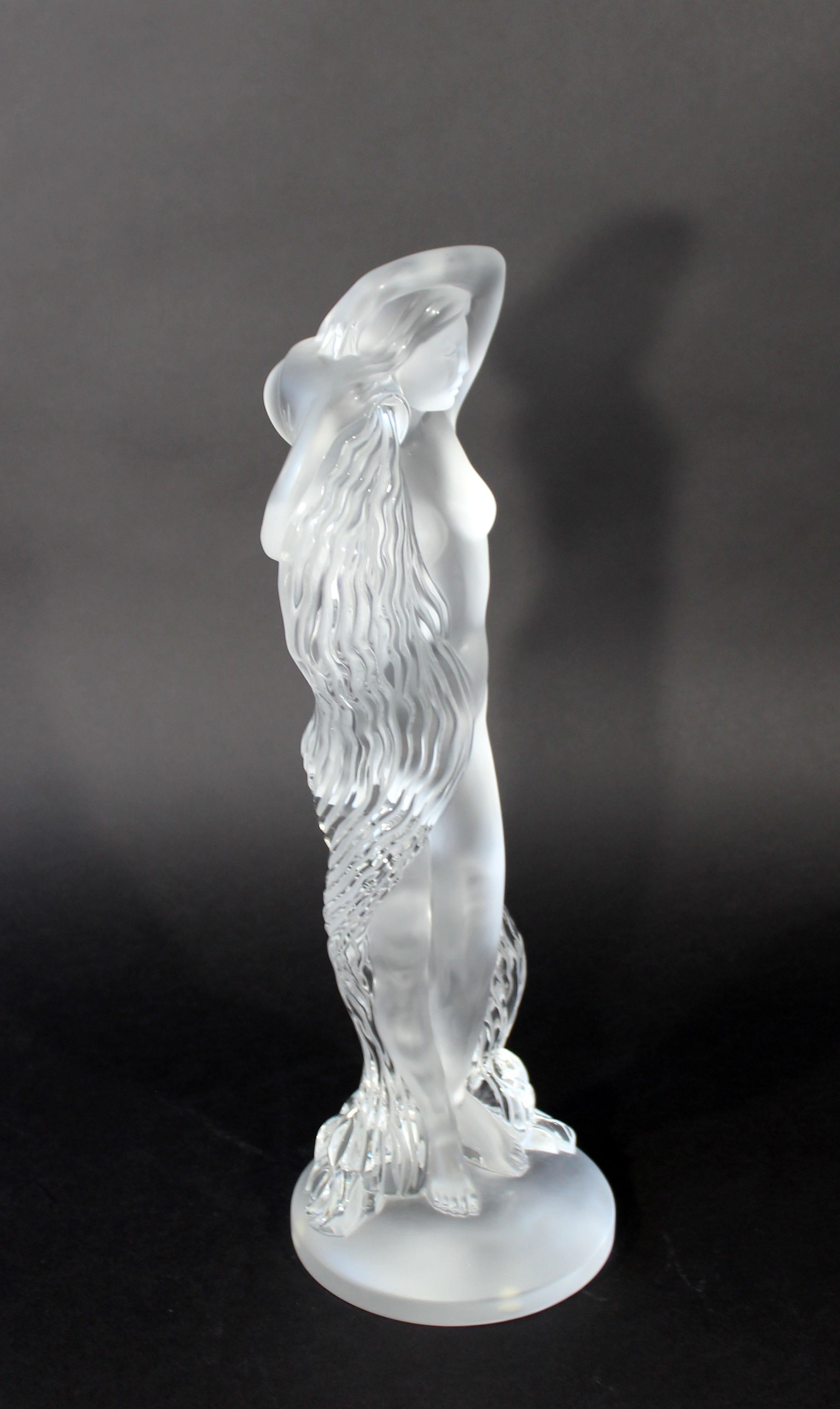 Contemporary Lalique Signed Nude Water Nymph Crystal Table Sculpture 139/999 2