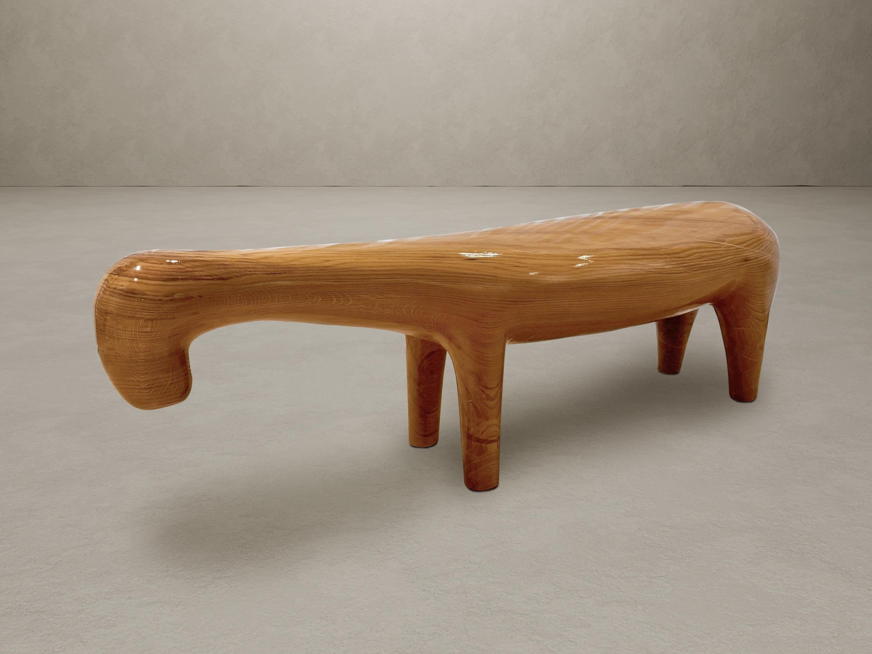 Fait main Banc d'agneau contemporain Oak Oak + vernis Pinewood + vernis en vente