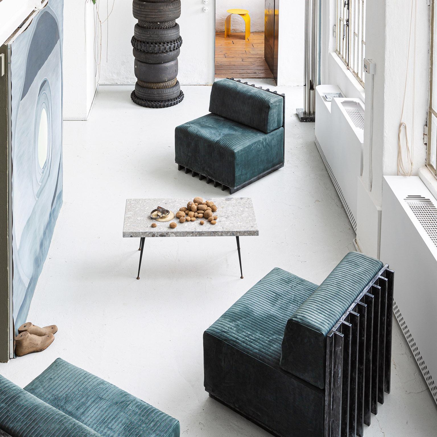 Canapé et fauteuils modulaires contemporains  System, cuir de haute qualité  en vente 4