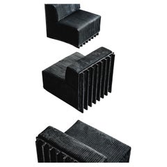 Contemporary Lamè modular seating system by Spinzi, handmade leather sofa chair