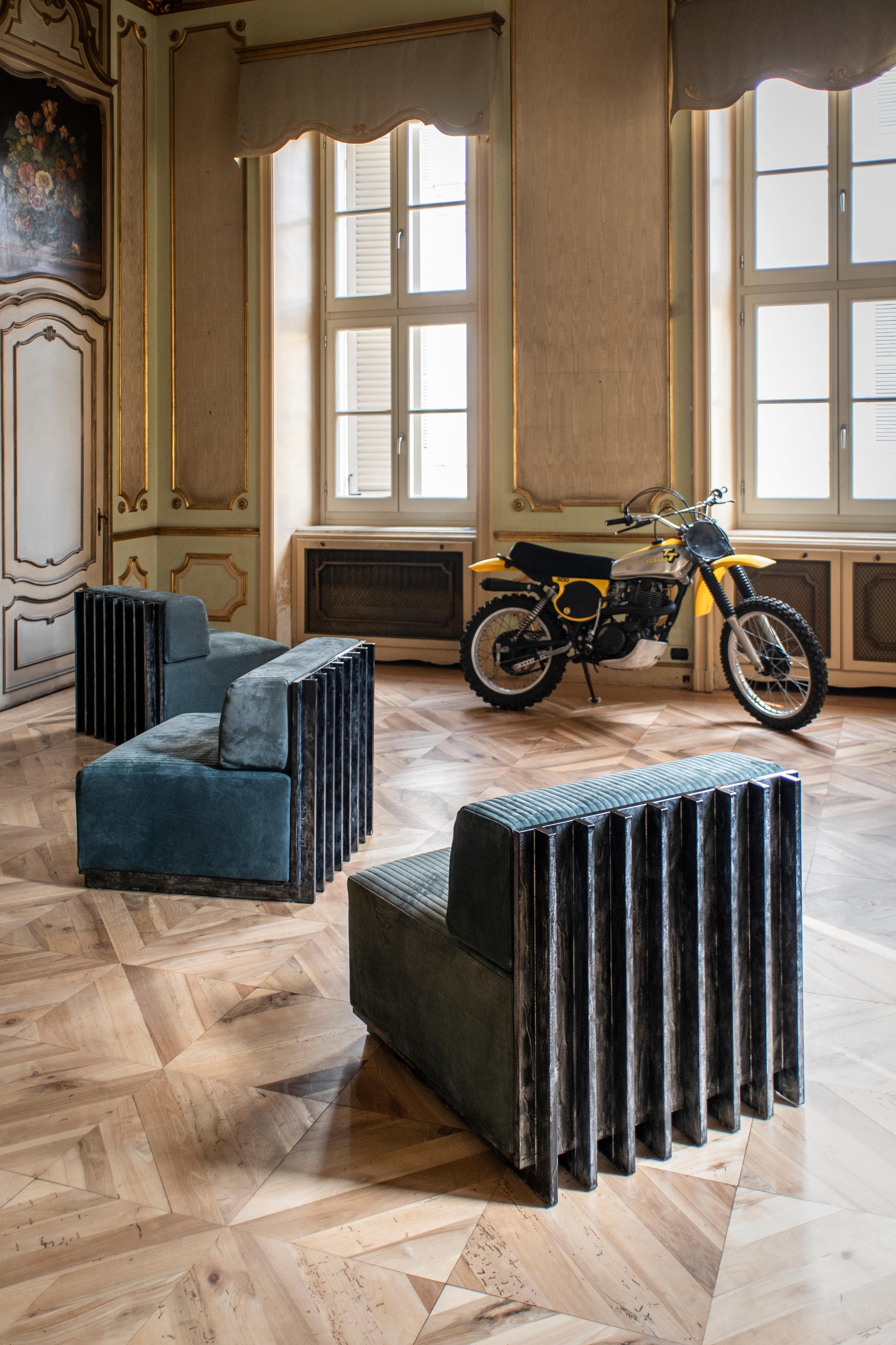 Canapé et fauteuils modulaires contemporains  System, cuir de haute qualité  en vente 11