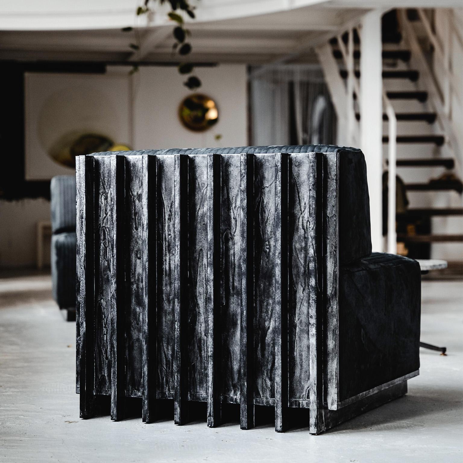 XXIe siècle et contemporain Canapé et fauteuils modulaires contemporains  System, cuir de haute qualité  en vente