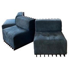 Contemporary Lamè modular seating system by Spinzi, handmade leather sofa chair