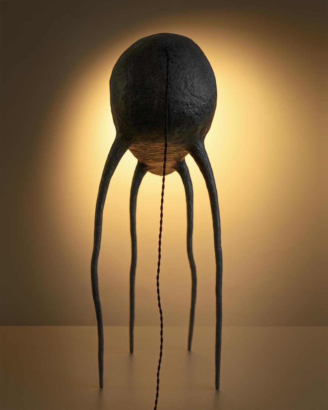 Hand-Crafted KLOP Contemporary Table & Floor Lamp, Organic Design, Recycled Materials For Sale