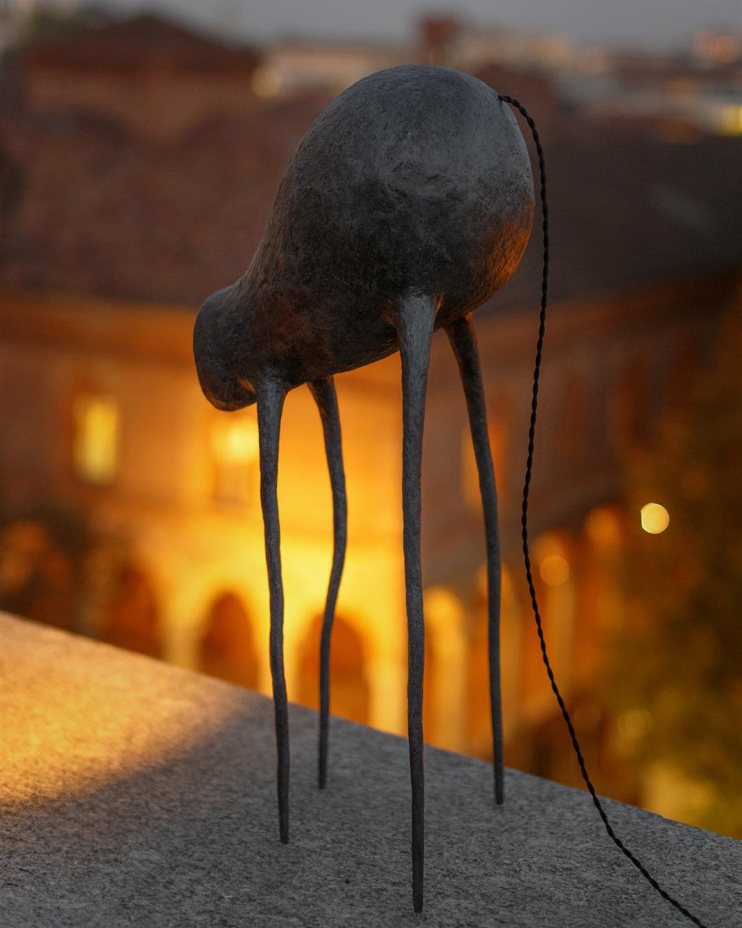 Metal KLOP Contemporary Table & Floor Lamp, Organic Design, Recycled Materials For Sale
