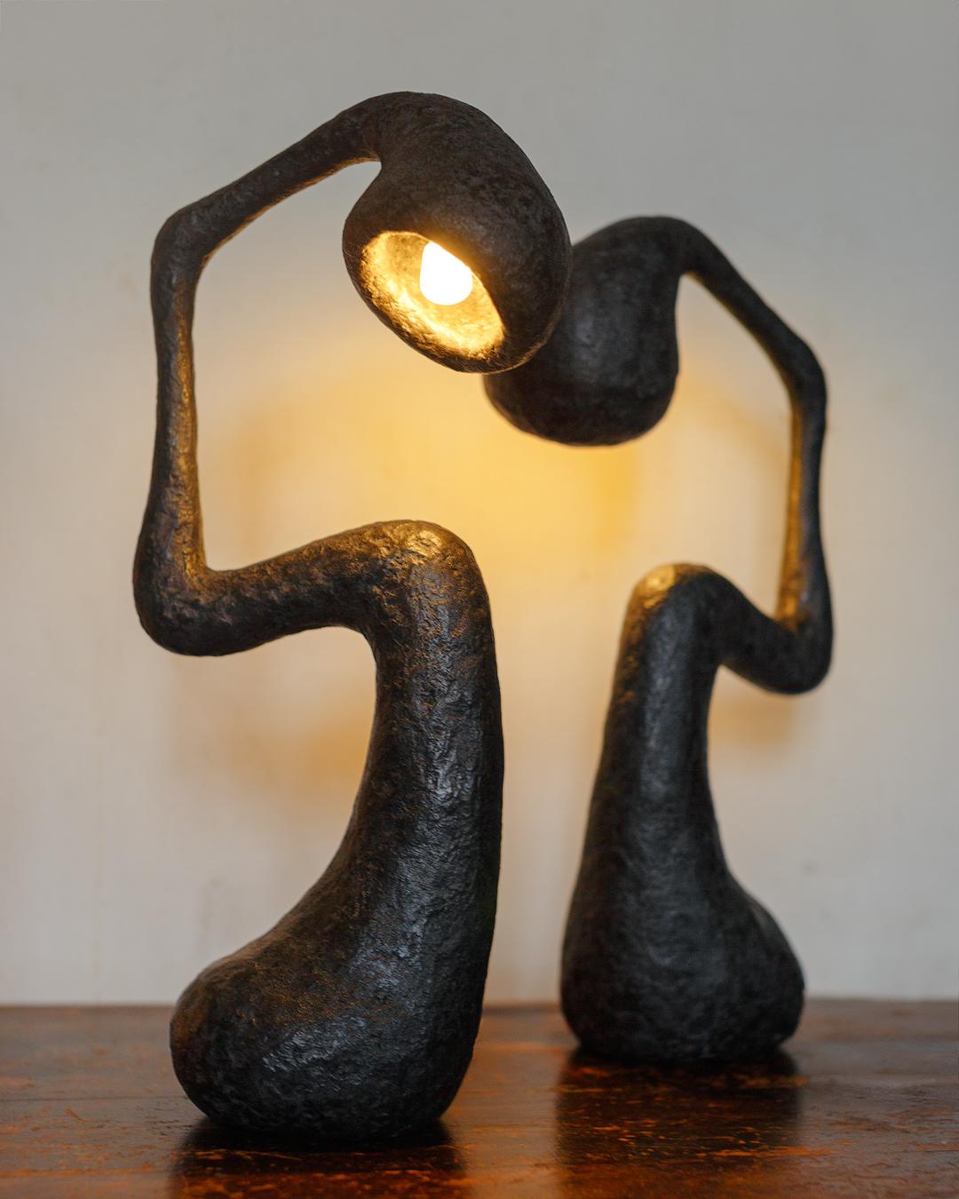 Metal ROSTOCEK contemporary lamp, Organic Bionic Design, Recycled Paper For Sale