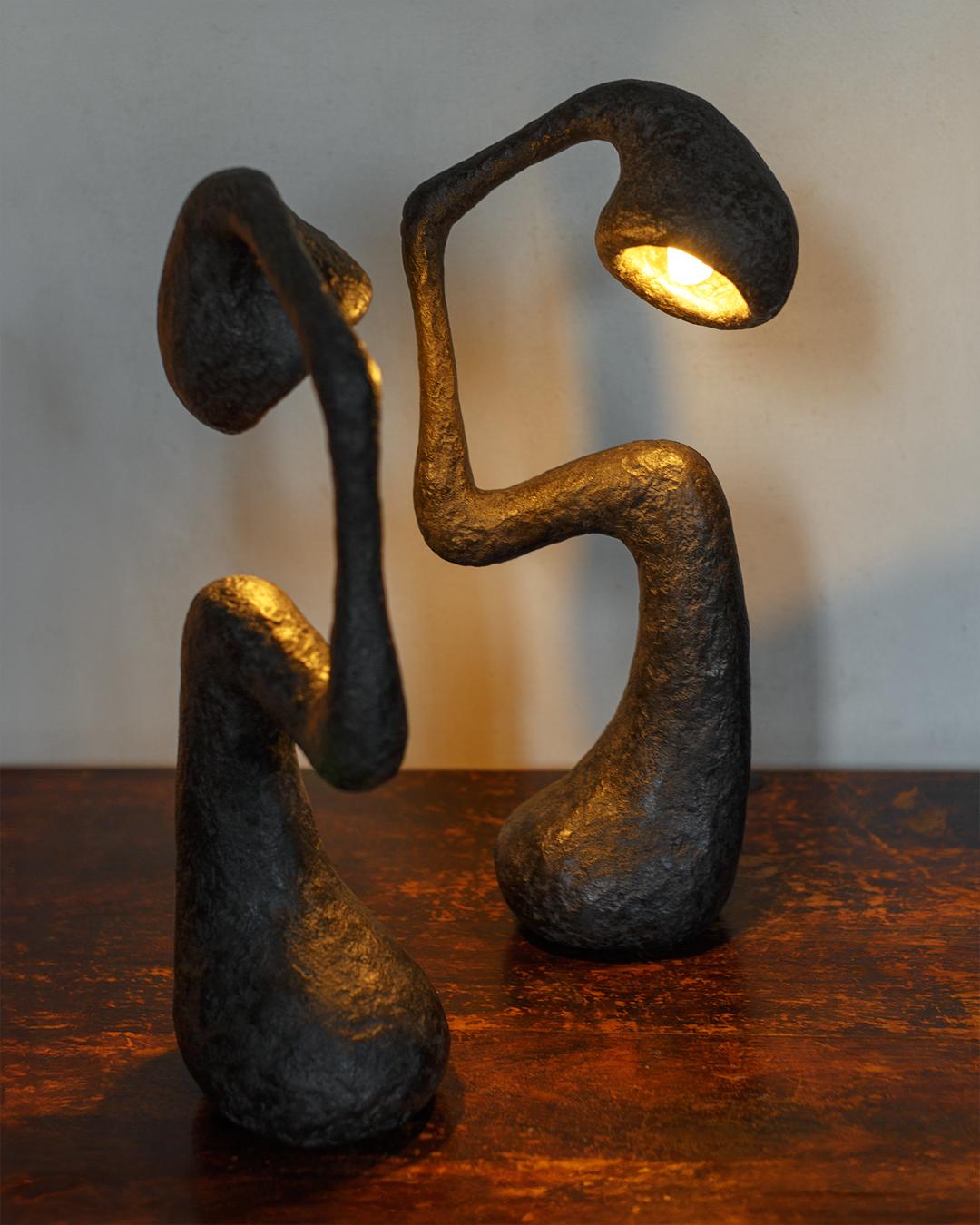 ROSTOCEK contemporary lamp, Organic Bionic Design, Recycled Paper For Sale 1