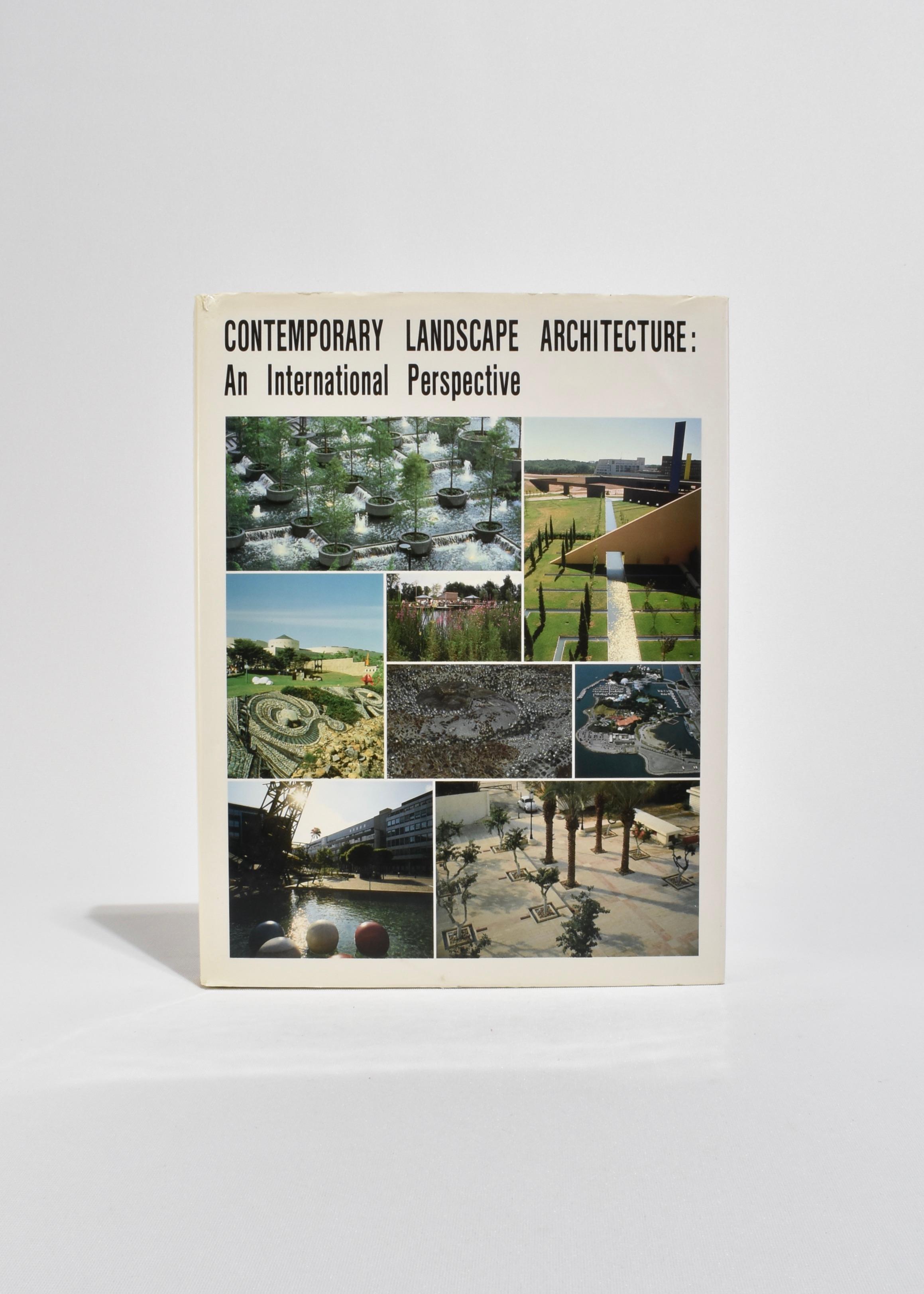 Oversized hardcover coffee table book Contemporary Landscape Architecture: An International Perspective, published by Process Architecture Co., Ltd., Tokyo in 1990. First edition. 253 pages. Text in both English and Japanese.

