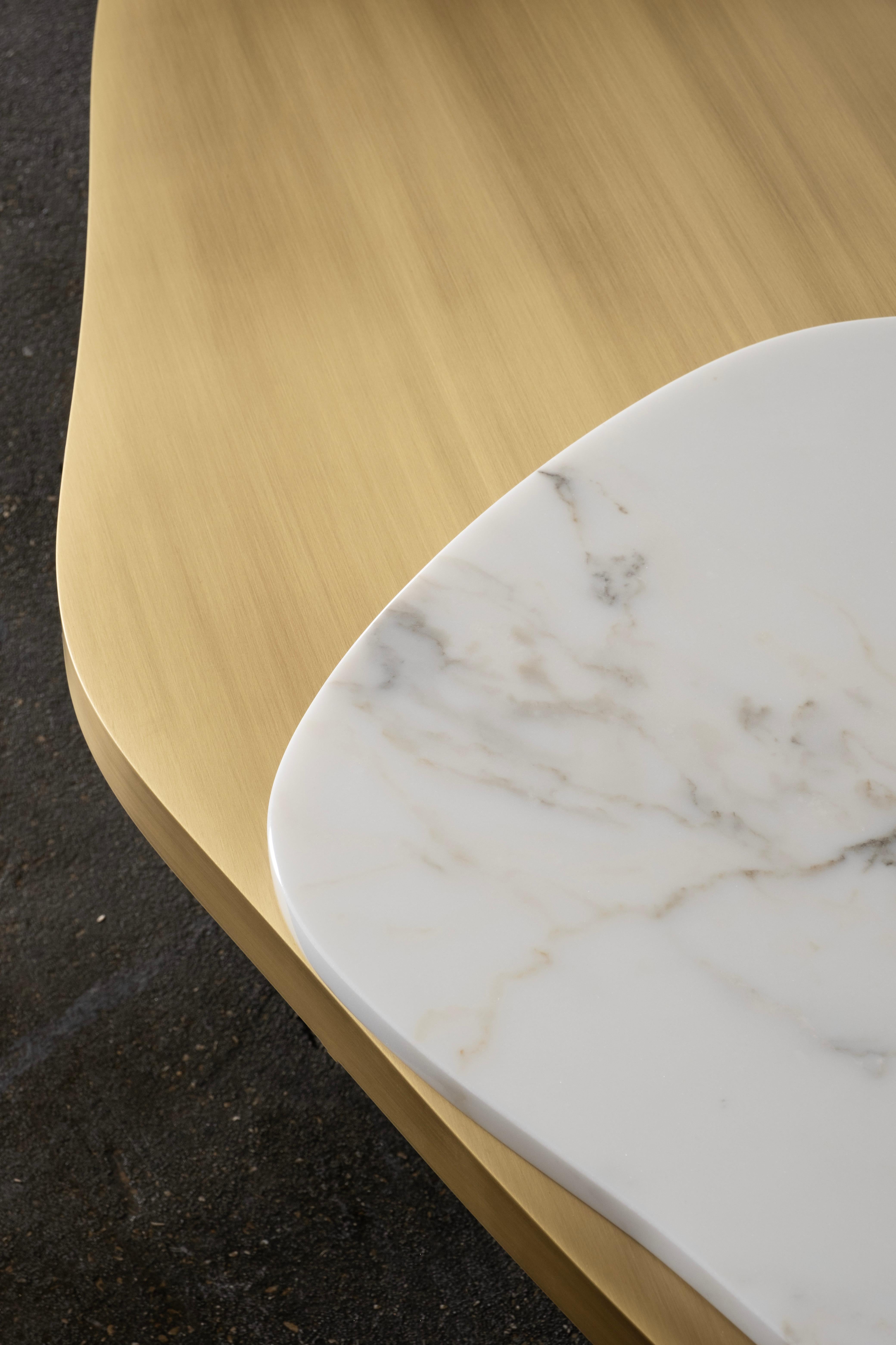 Contemporary Landscape Nesting Coffee Table Set/2, Marble, Handmade Greenapple For Sale 1