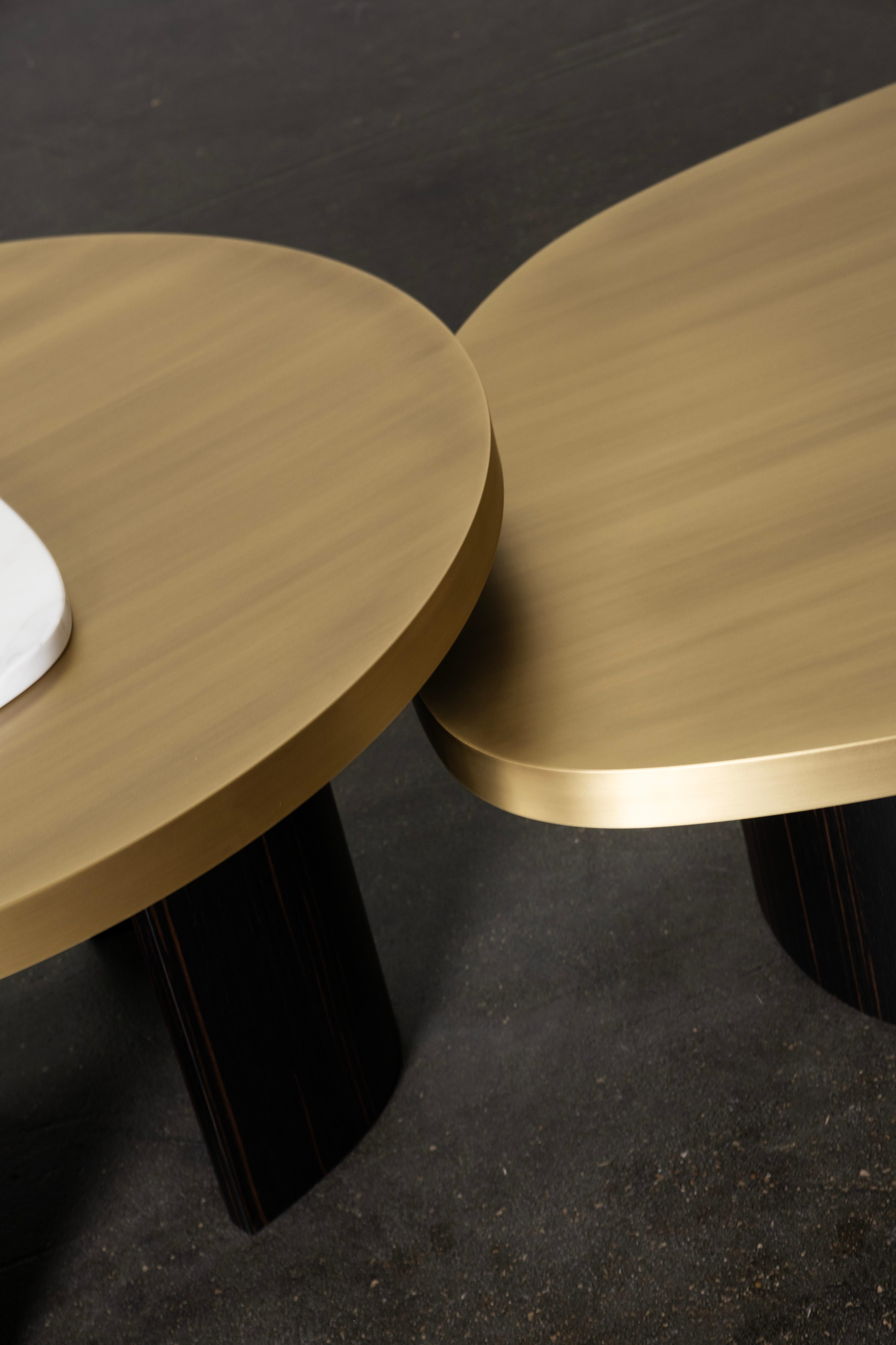 Contemporary Landscape Nesting Coffee Table Set/2, Marble, Handmade Greenapple For Sale 4