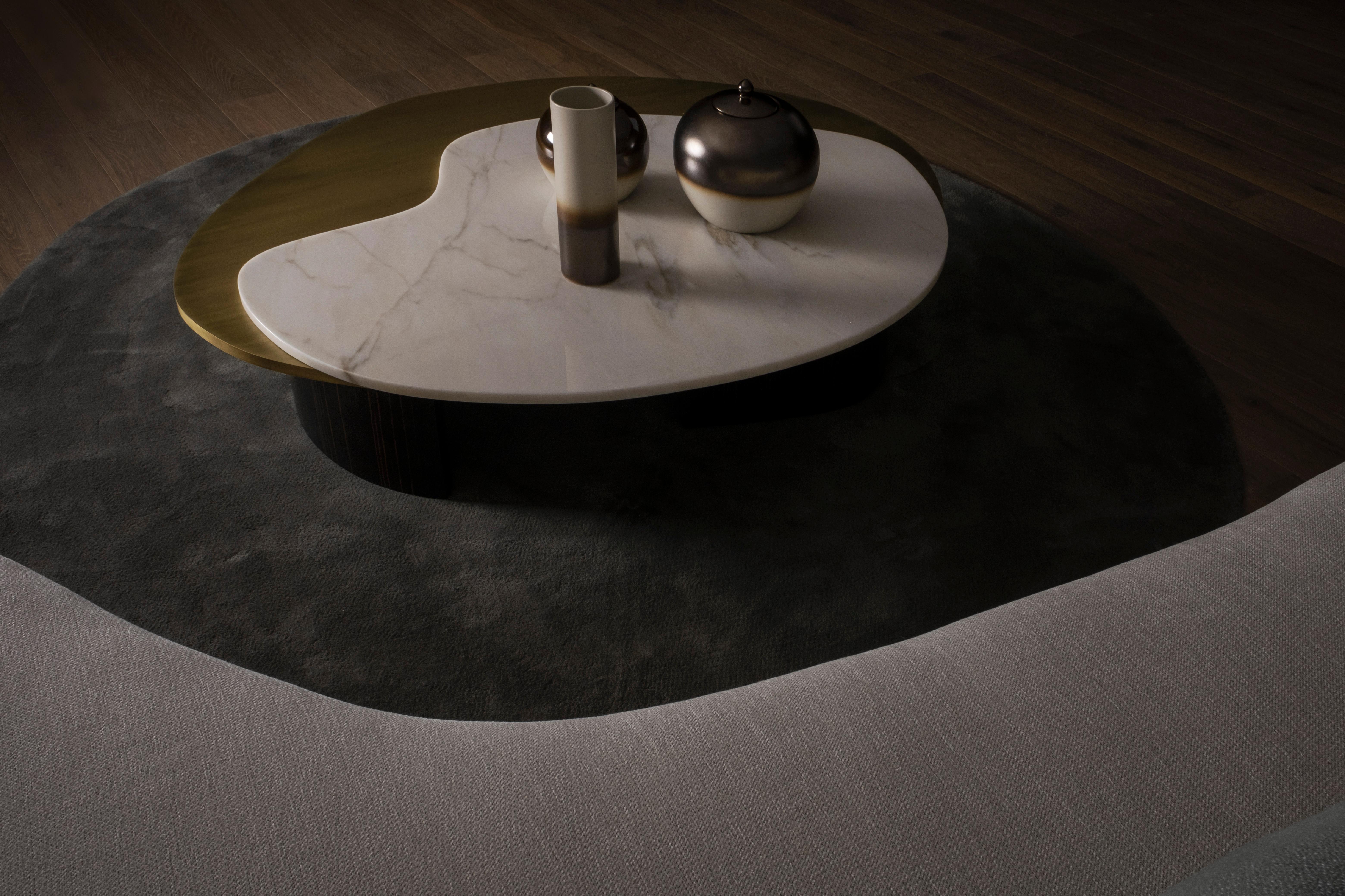 Contemporary Landscape Nesting Coffee Table Set/2 Travertine Handmade Greenapple For Sale 4