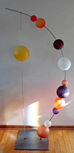 Contemporary L'arc de Spheres Art Glass Floor Sculpture Guggisberg & Baldwin