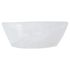 Contemporary Large and Thick Clear Rock Crystal Quartz Bowl