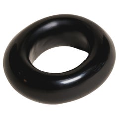 Contemporary Large Bangle in Black Lacquer by Alice Kuo