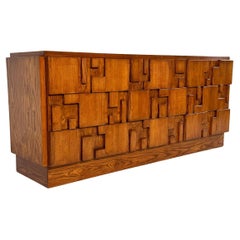 Grand buffet brutaliste contemporain, frêne, Italie
