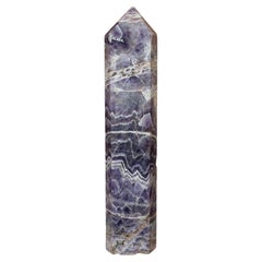 Contemporary Large Chevron Amethyst Obelisk / Crystal Point