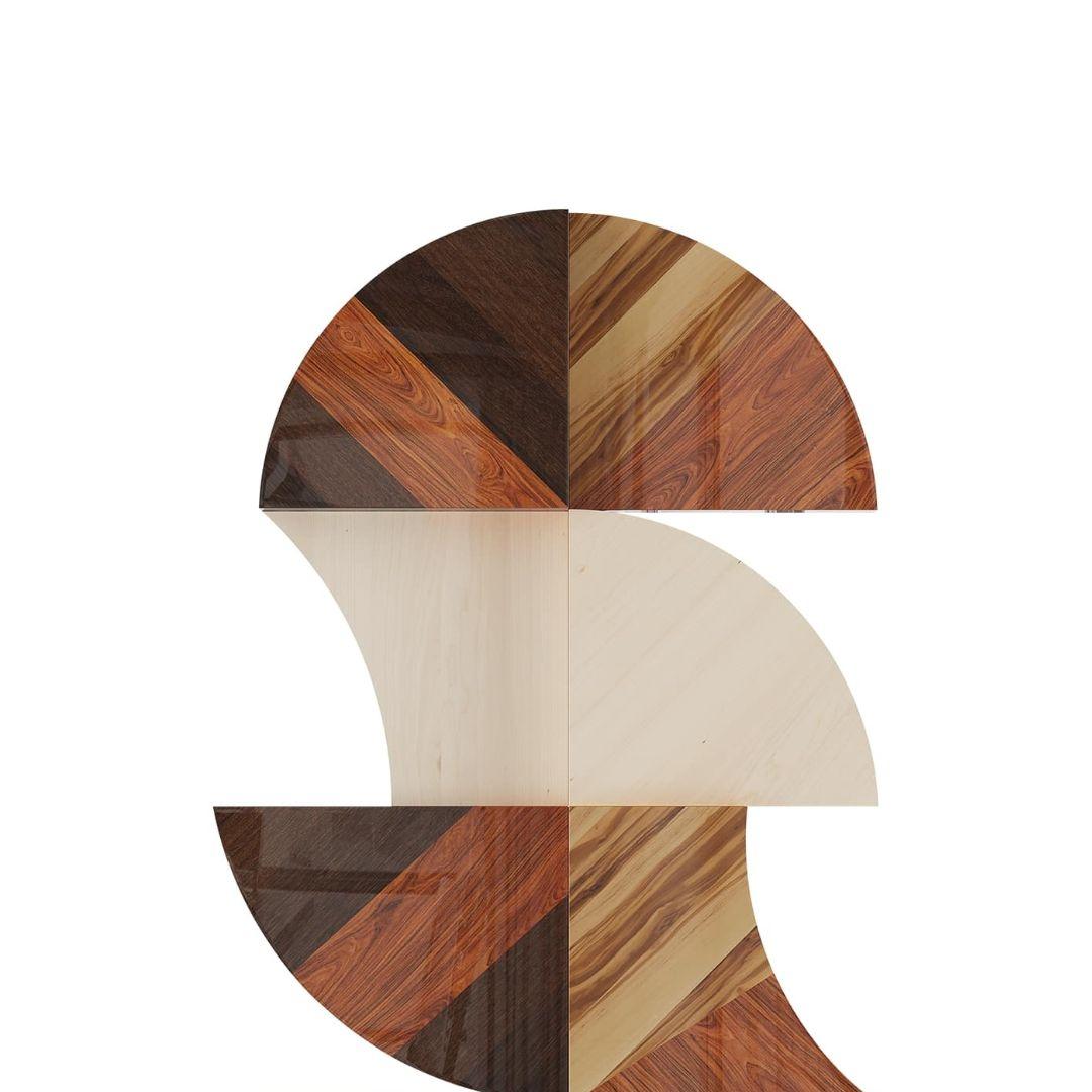 Mid-Century moderno Art Decor contemporaneo di grandi dimensioni intarsiato in legno, forme geometriche in vendita