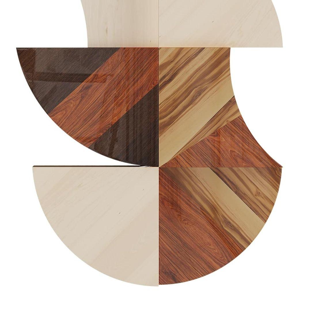 Portoghese Art Decor contemporaneo di grandi dimensioni intarsiato in legno, forme geometriche in vendita