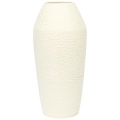Contemporary Large Dew Vase #1 White Ceramic and Glaze, Handmade