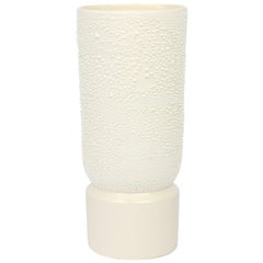 Contemporary Large Dew Vase #3 White Ceramic and Glaze, Handmade