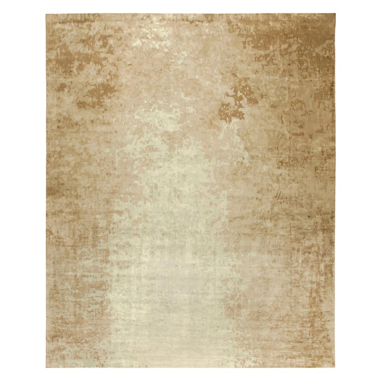 Contemporary Large Dusk Beige Handmade Silk Rug by Doris Leslie Blau ...