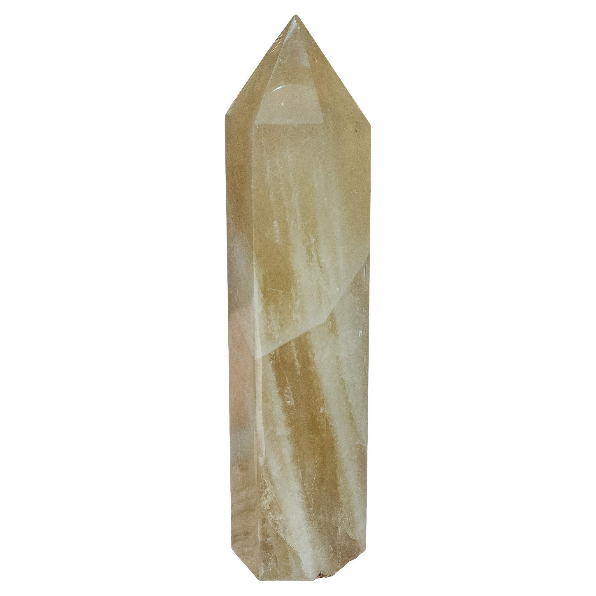 Contemporary Large Green Onyx Obelisk / Crystal Point For Sale
