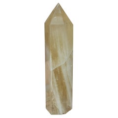 Zeitgenössischer großer grüner Onyx-Obelisk / Kristallpunkt