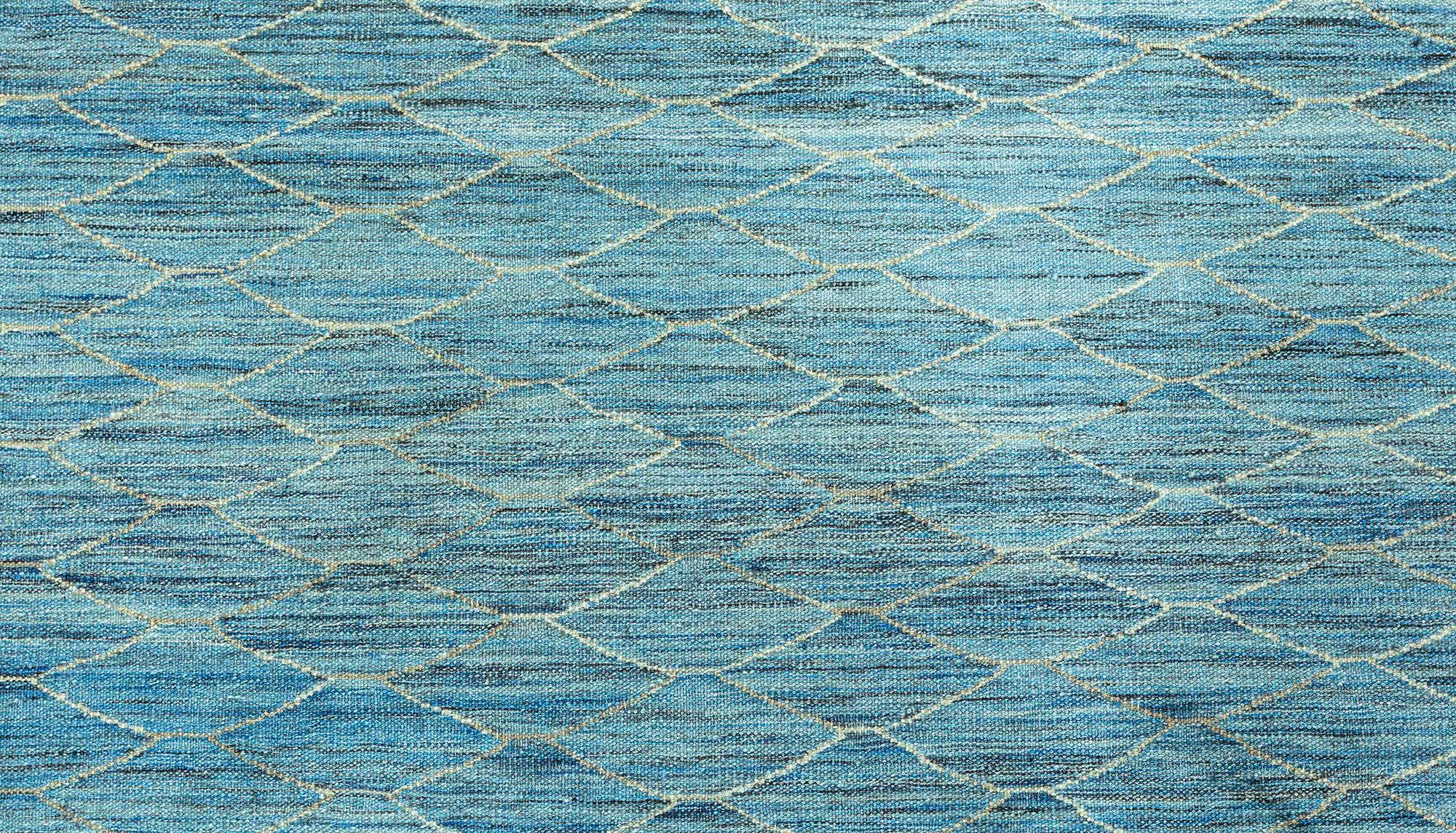 Indian Contemporary Large Kilim Blue Rug by Doris Leslie Blau For Sale