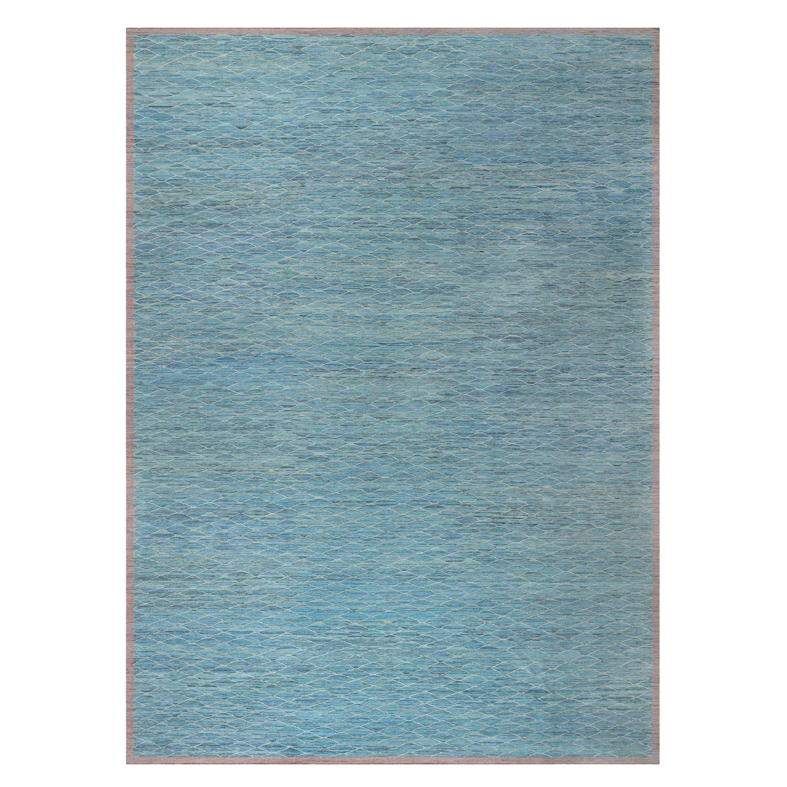 Alfombra Kilim Contemporánea Grande Azul de Doris Leslie Blau