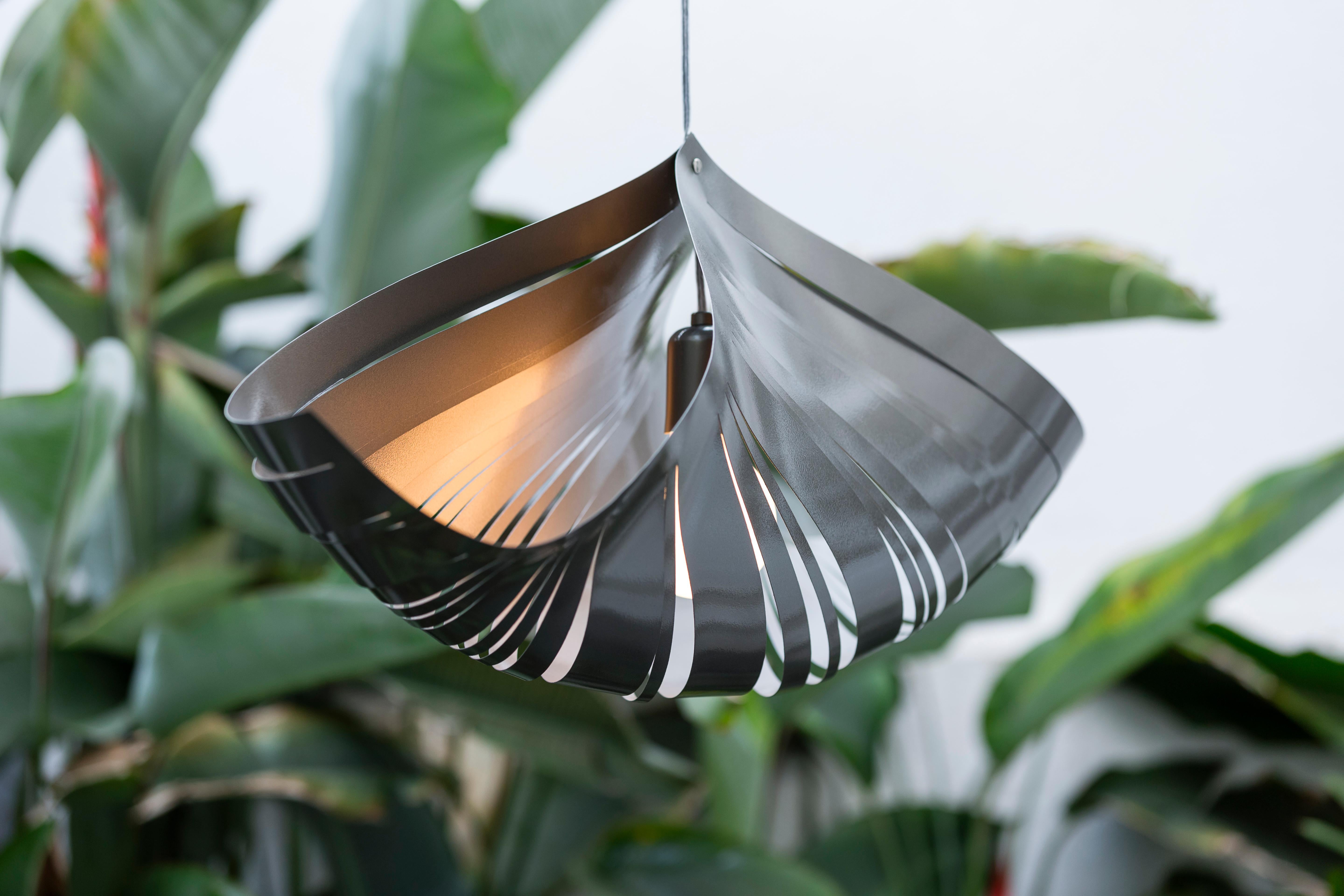 Painted Contemporary Large Metal Pendant Lamp by Andrea Macruz For Sale