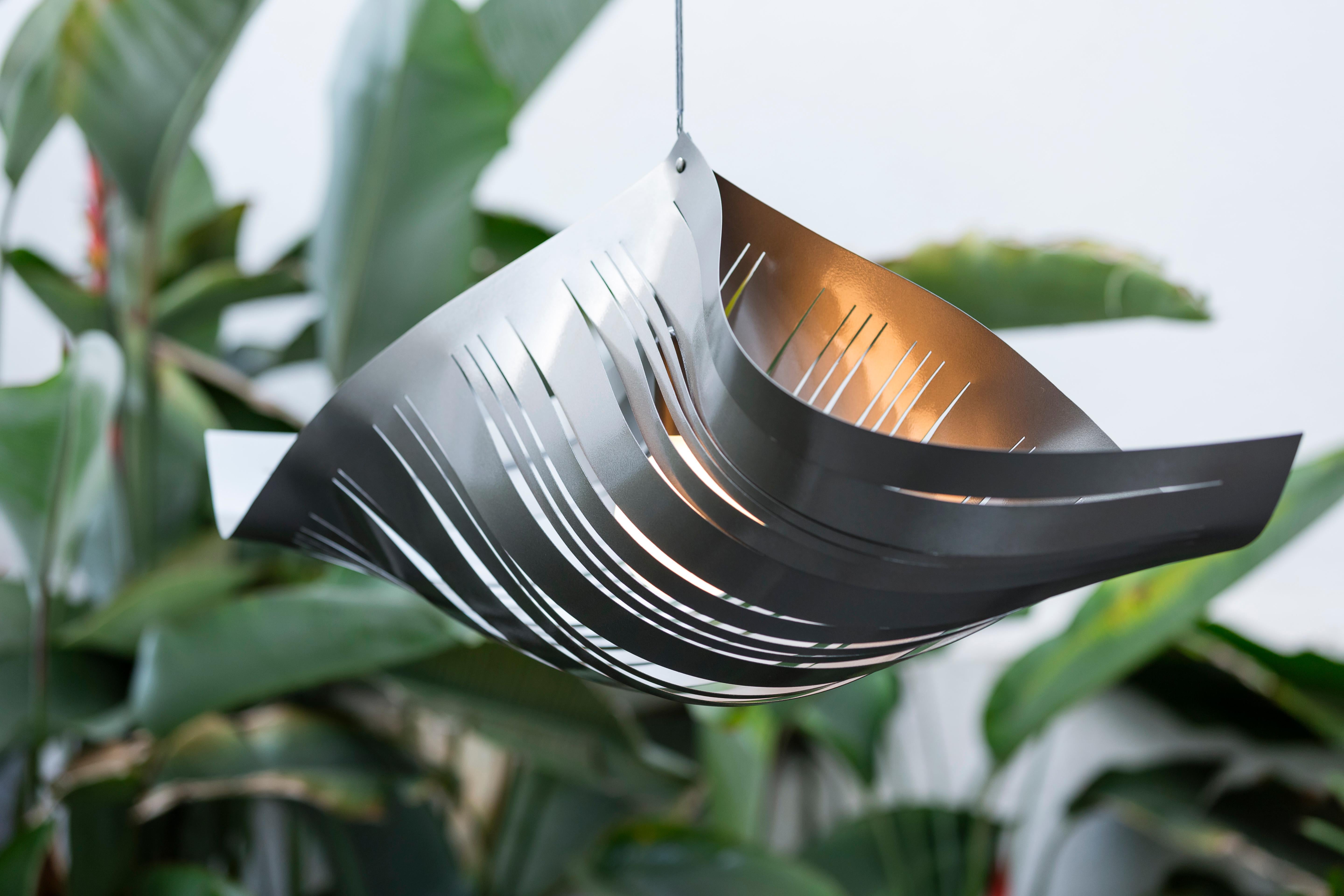 Contemporary Large Metal Pendant Lamp by Andrea Macruz In Excellent Condition For Sale In New York, NY