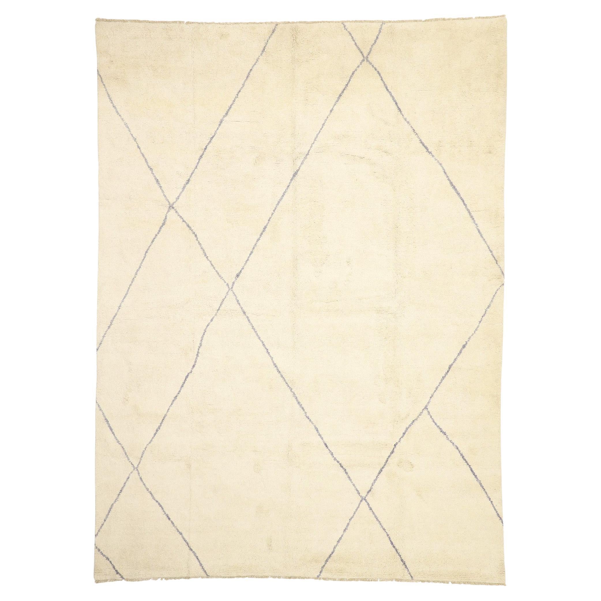 Contemporary Moroccan Rug, Organic Modern Meets Subtle Shibui For Sale