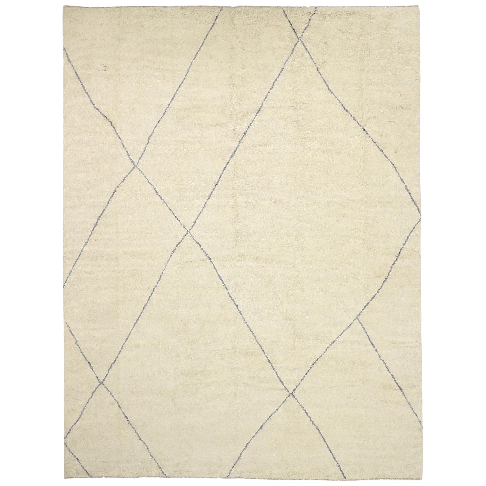 Contemporary Large Moroccan Rug with Modernist Style and Cozy Minimalist Vibes