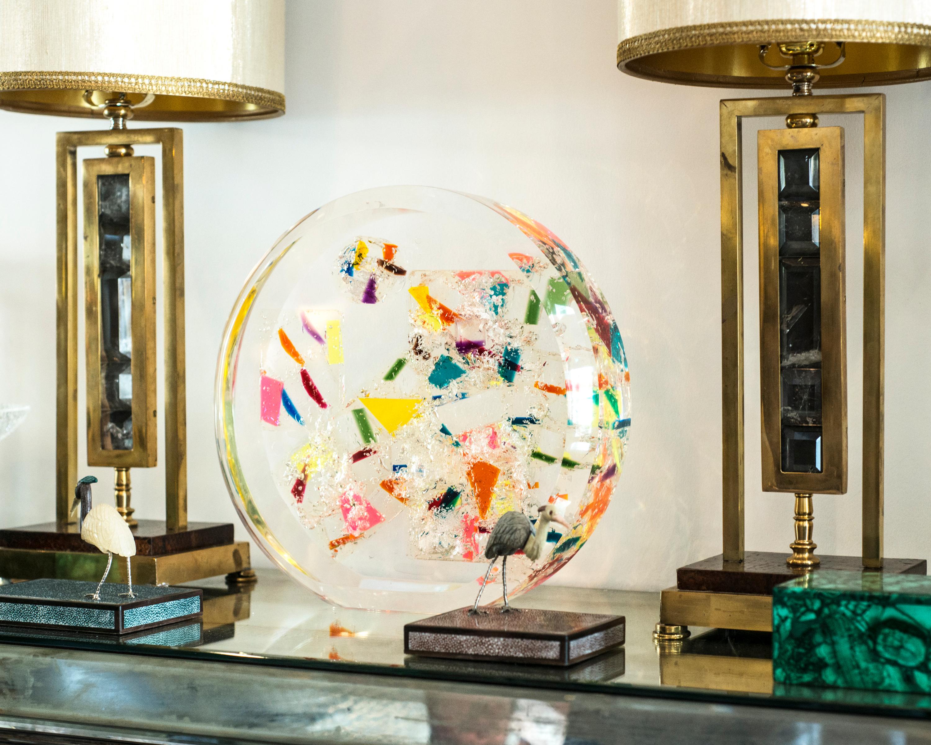 American Contemporary Large Multicoloured Acrylic Sculpture For Sale