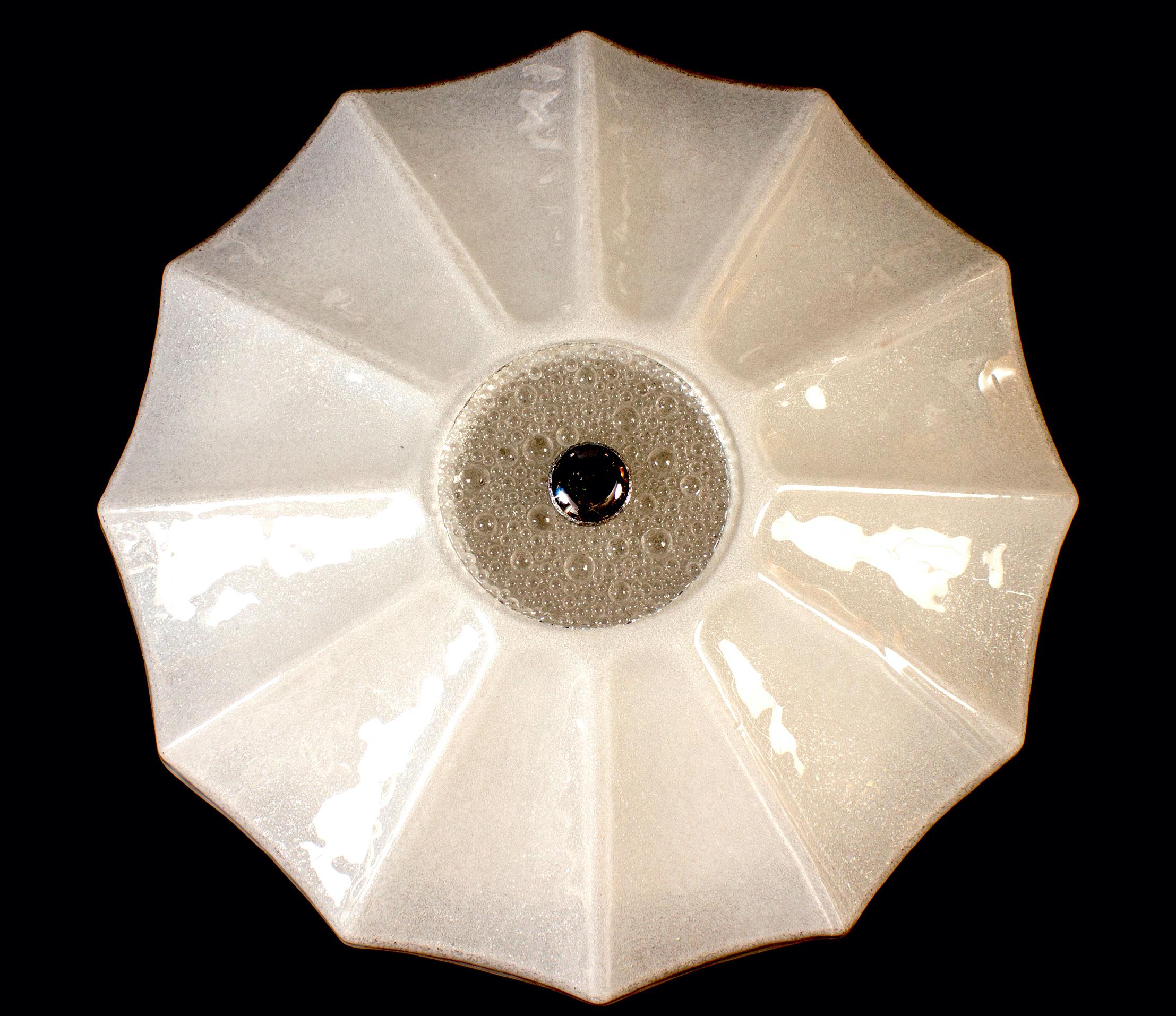 Blown Glass Contemporary Large Murano Glass Ceiling Light or Flush Mount For Sale