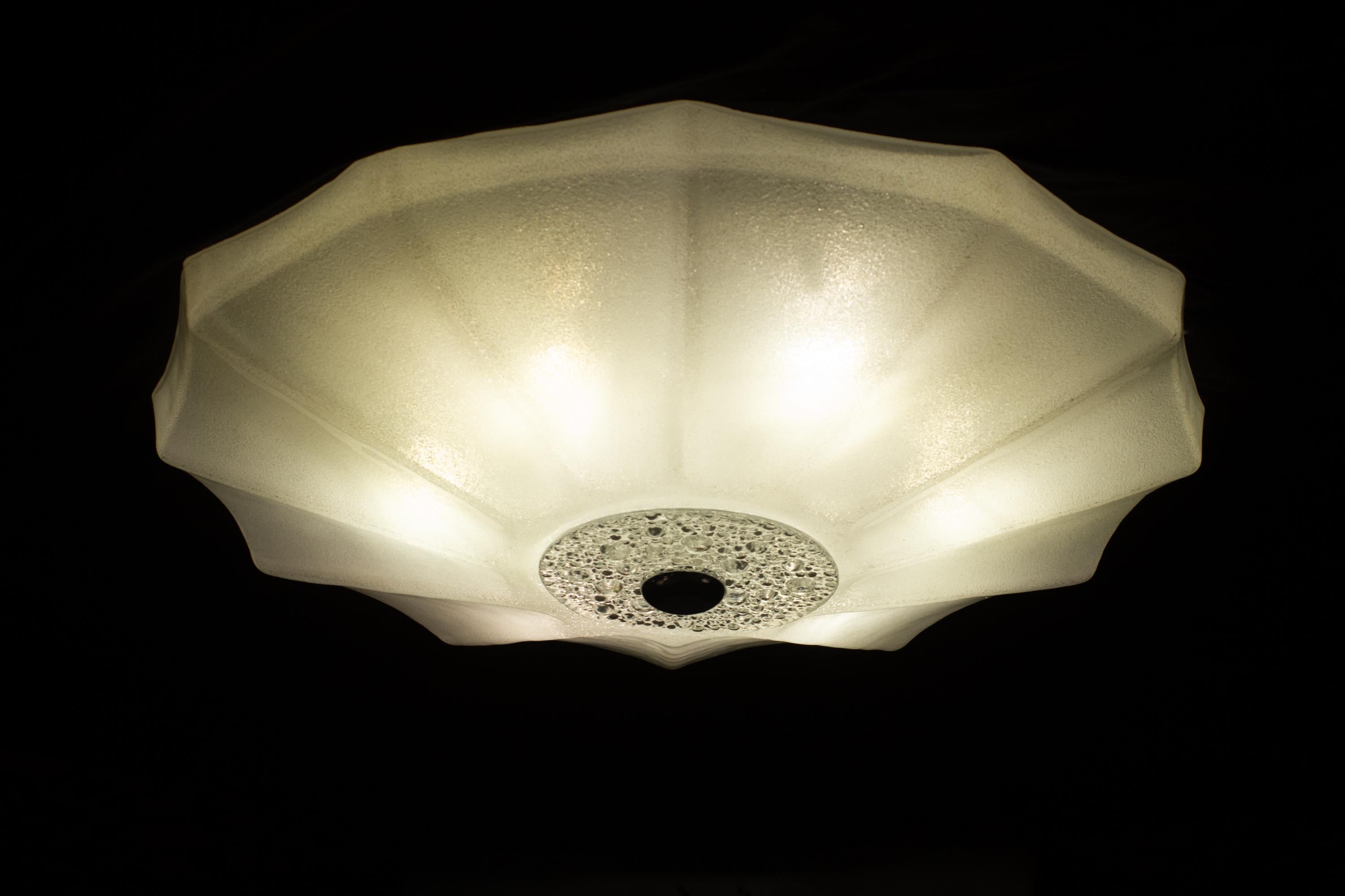 Contemporary Large Murano Glass Ceiling Light or Flush Mount For Sale 2