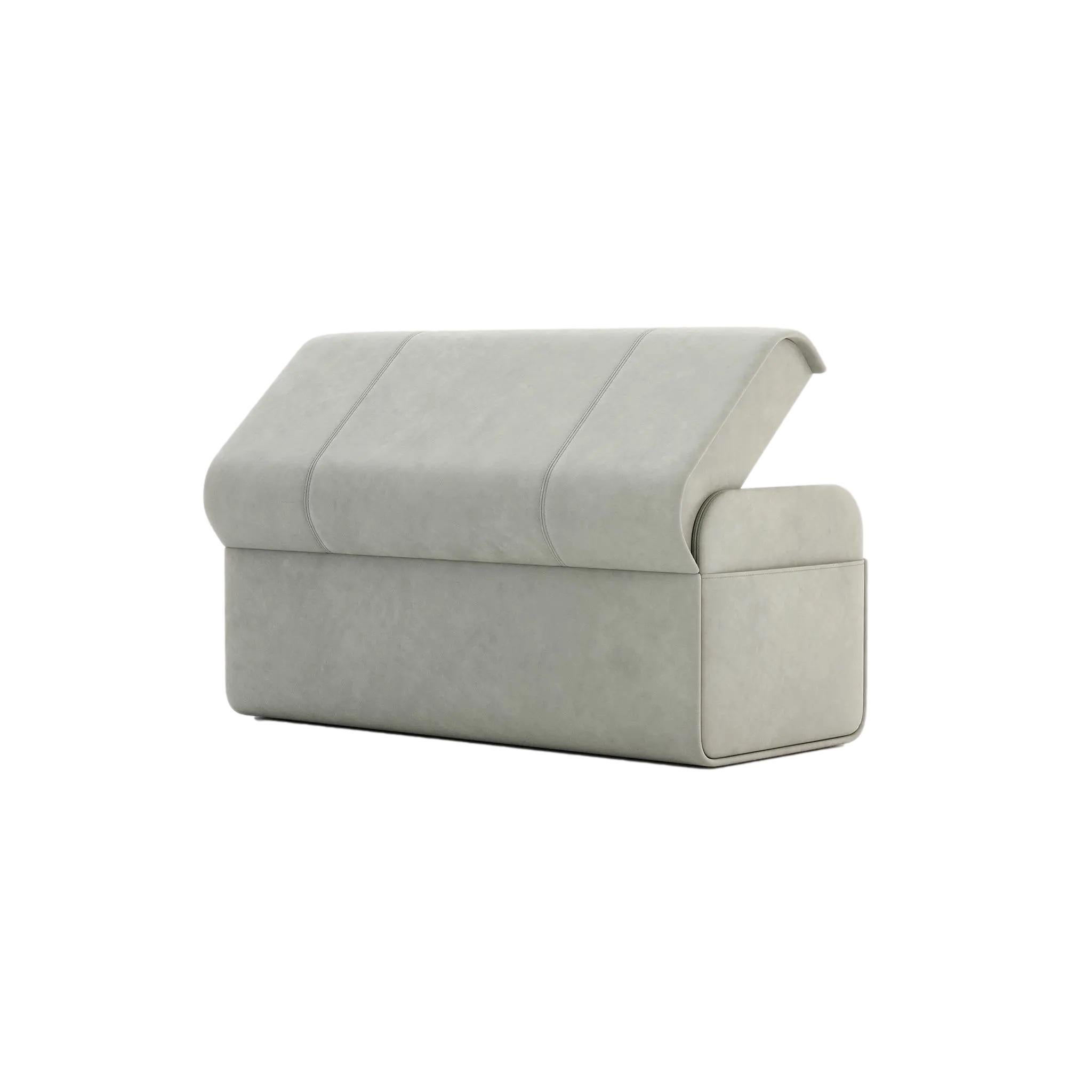 Modern Contemporary Large Pouf Featuring Open Doors System For Sale